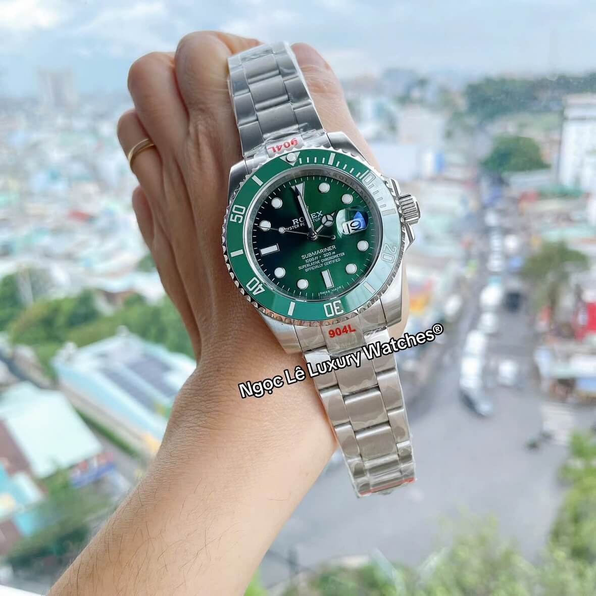 Đồng Hồ Nam Rolex Submariner Hulk Mặt Xanh Lá Tự Động Dây Vỏ Inox Size 40mm