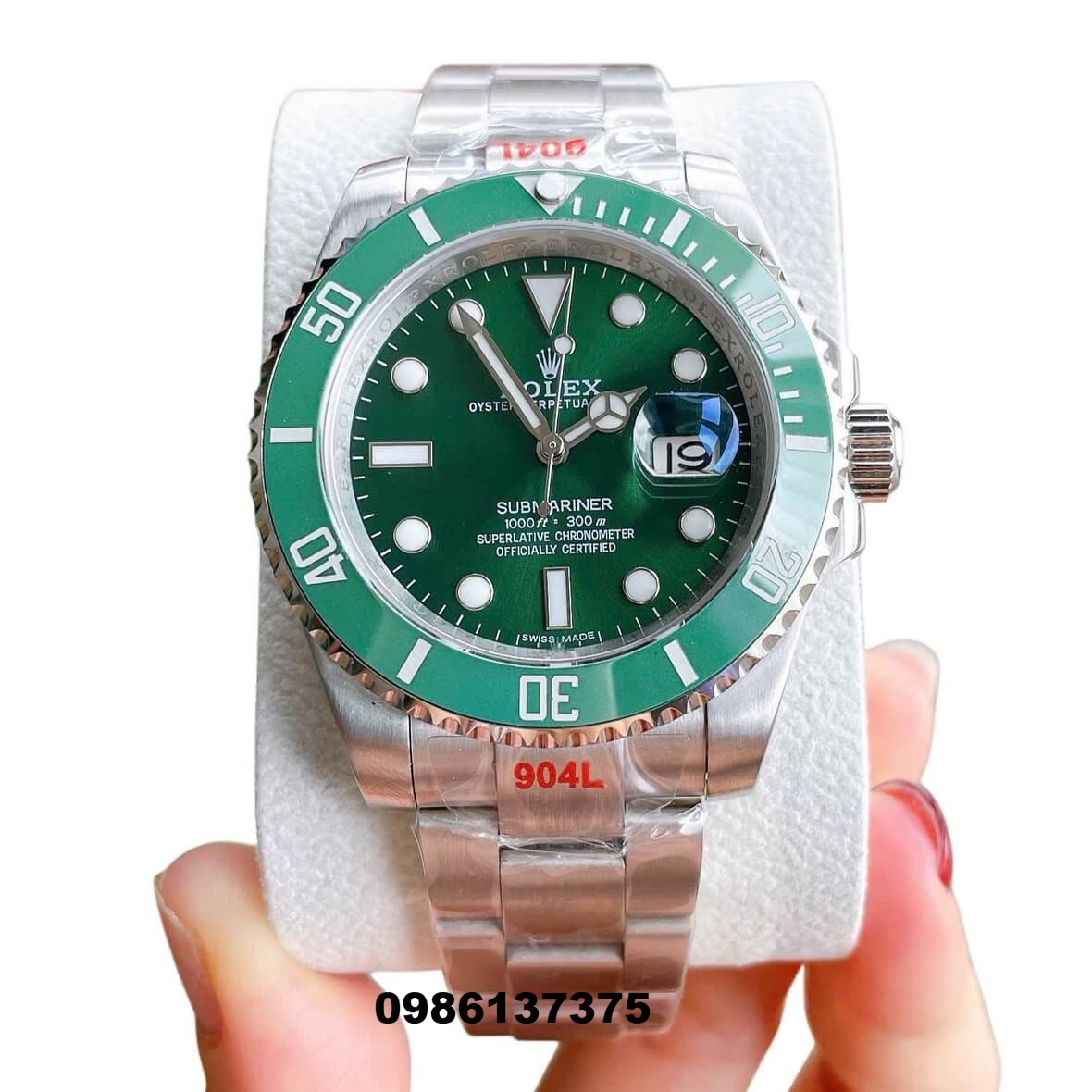 Đồng Hồ Nam Rolex Submariner Hulk Mặt Xanh Lá Tự Động Dây Vỏ Inox Size 40mm