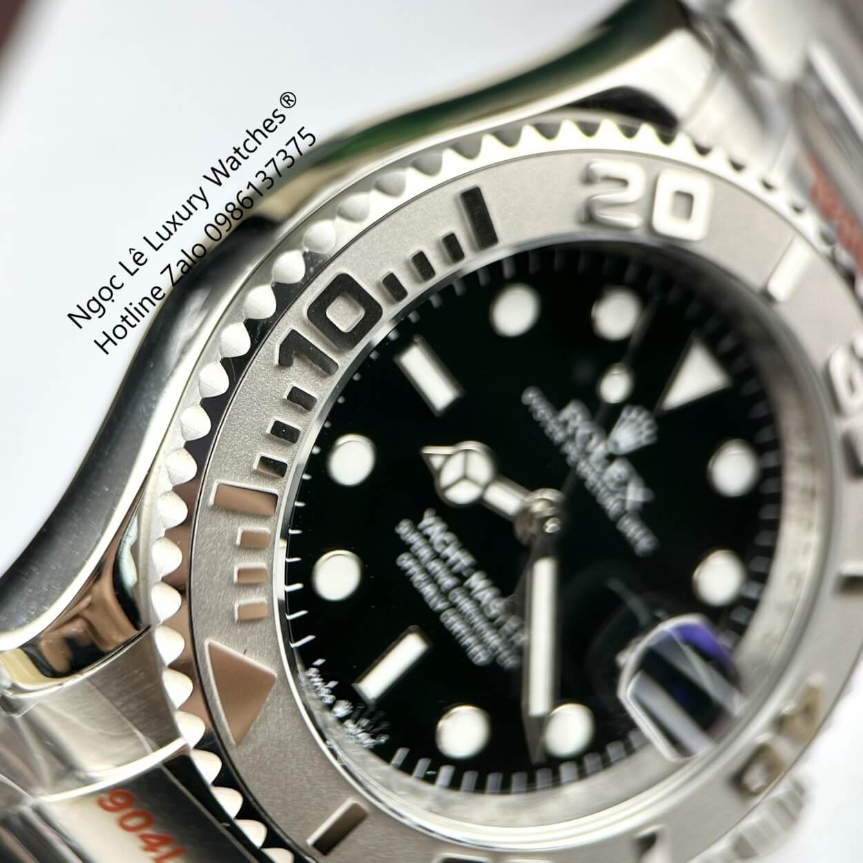 Đồng Hồ Nam Rolex Yacht Master Automatic Dây Kim Loại Silver Mặt Đen Size 40mm
