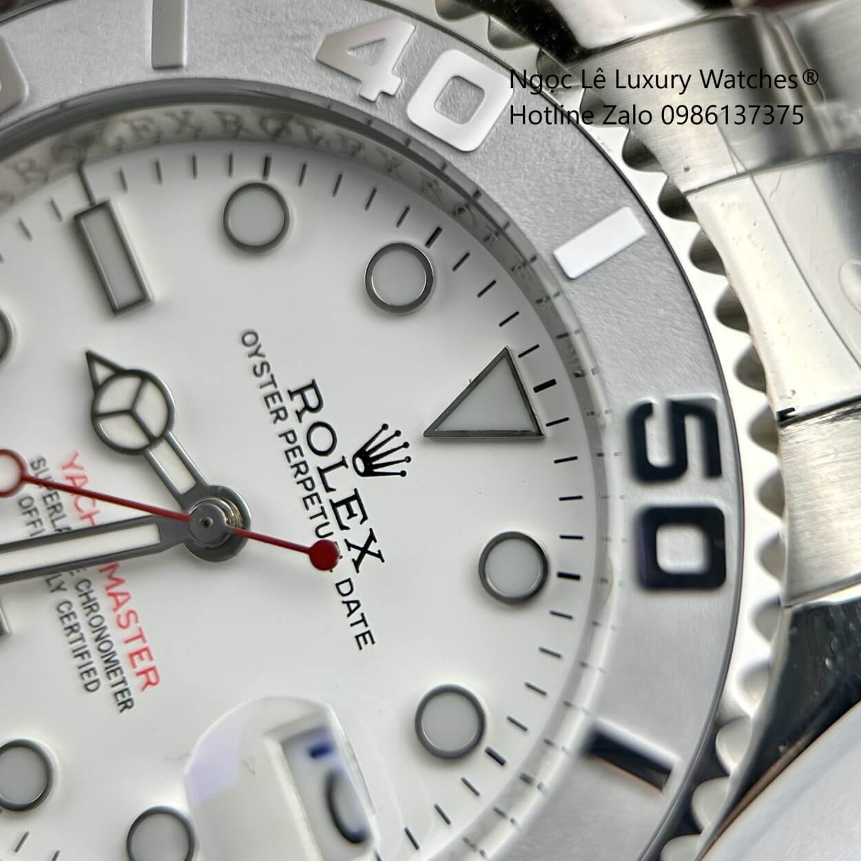 Đồng Hồ Nam Rolex Yacht Master Automatic Dây Kim Loại Silver Mặt Trắng Size 40mm