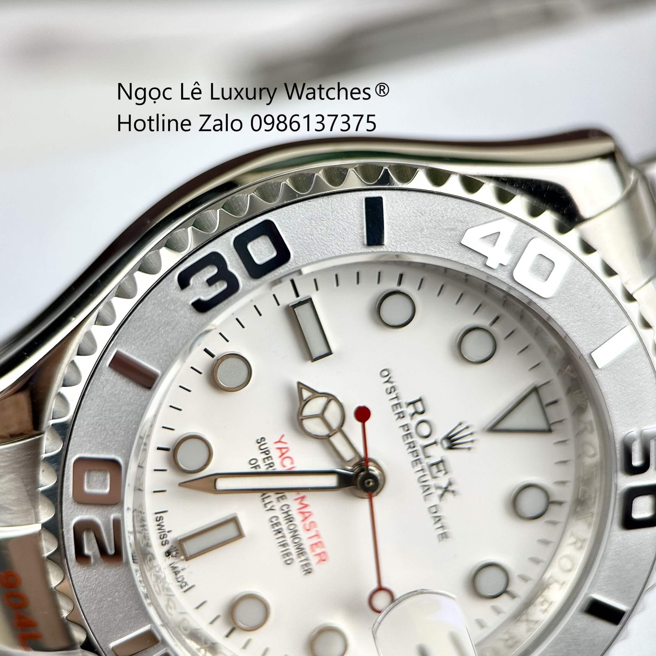 Đồng Hồ Nam Rolex Yacht Master Automatic Dây Kim Loại Silver Mặt Trắng Size 40mm