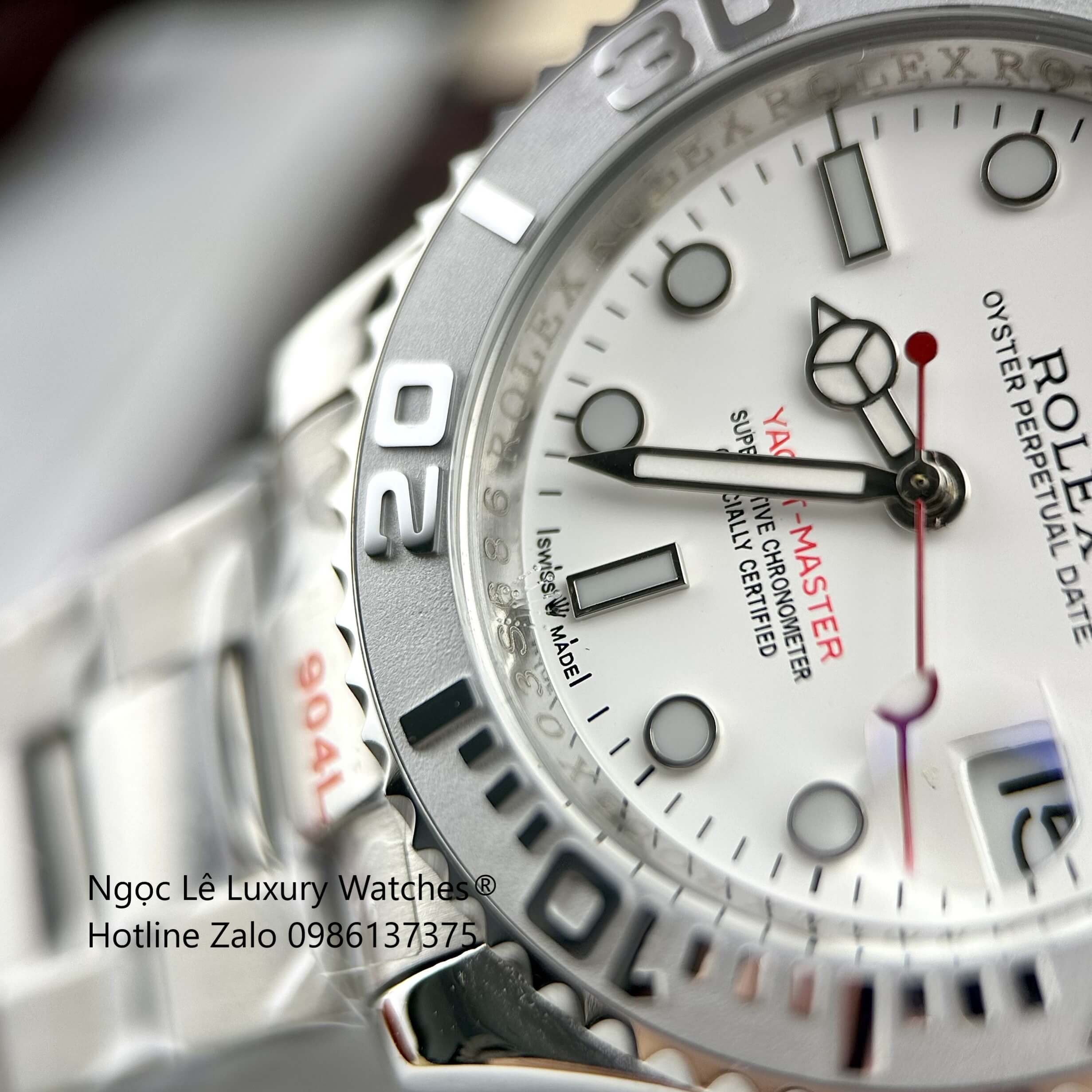 Đồng Hồ Nam Rolex Yacht Master Automatic Dây Kim Loại Silver Mặt Trắng Size 40mm