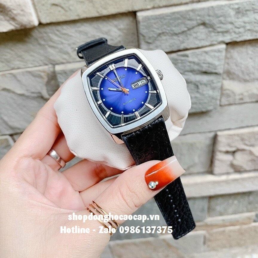 Đồng Hồ Nam Seiko Recraft Automatic Dây Da Đen Mặt Blue 41mm