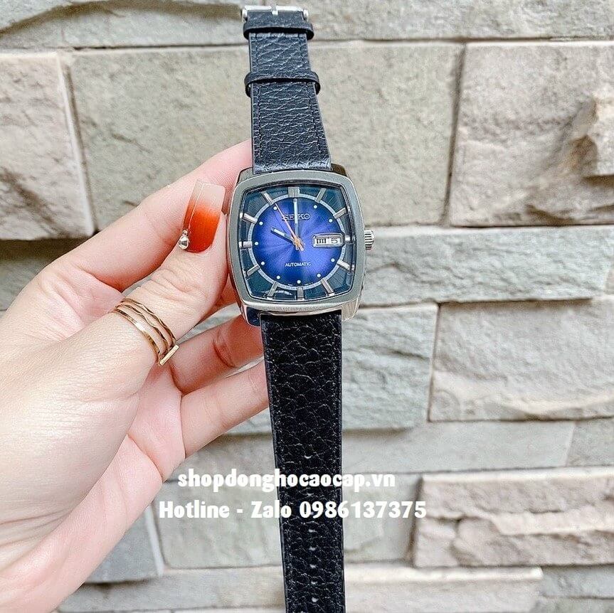 Đồng Hồ Nam Seiko Recraft Automatic Dây Da Đen Mặt Blue 41mm