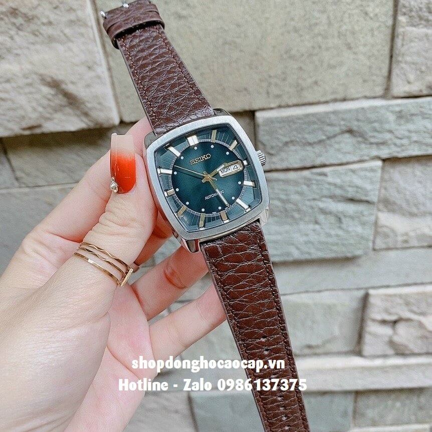 Đồng Hồ Nam Seiko Recraft Automatic Dây Da Nâu Mặt Green 41mm