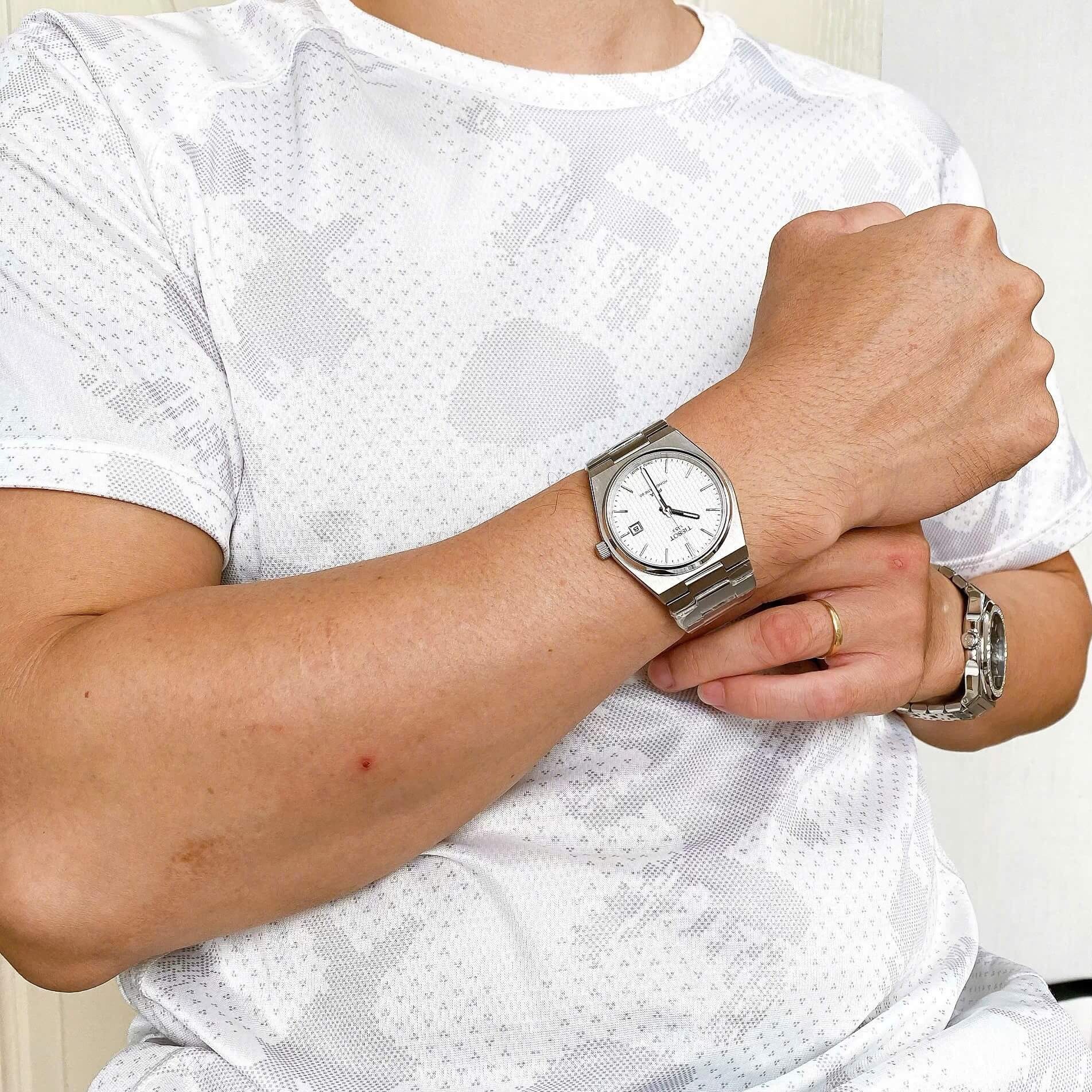 Đồng Hồ Tissot PRX Powermatic 80 Automatic - Dây Kim Loại Màu Bạc Mặt Trắng - Size 40mm