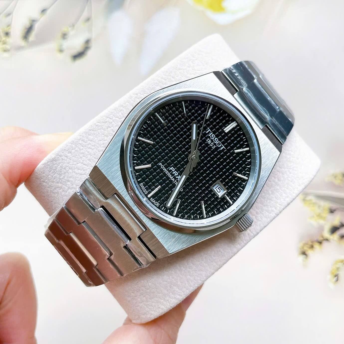 Đồng Hồ Tissot PRX Powermatic 80 Automatic - Dây Kim Loại Màu Bạc Mặt Xanh Đen - Size 40mm