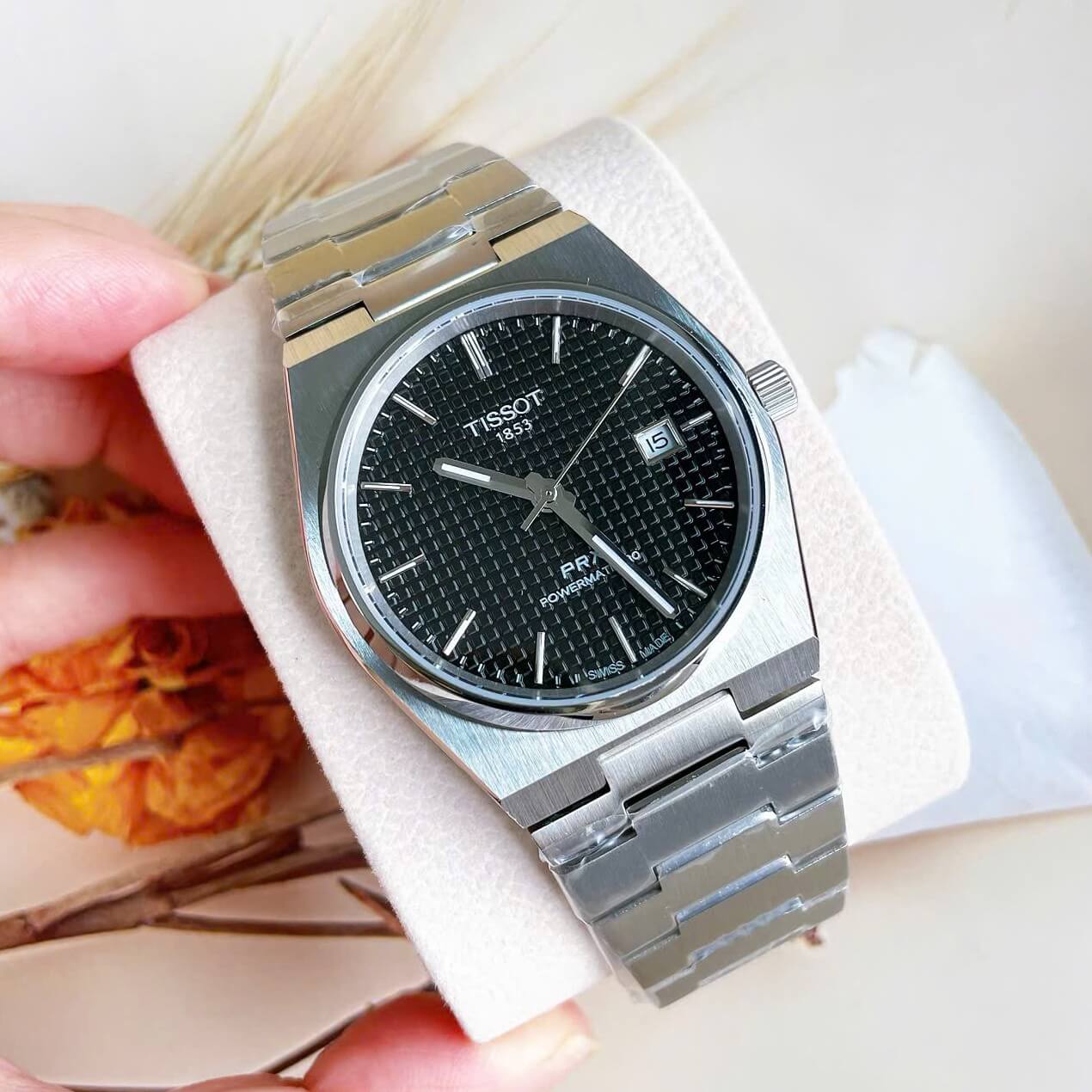 Đồng Hồ Tissot PRX Powermatic 80 Automatic - Dây Kim Loại Màu Bạc Mặt Xanh Đen - Size 40mm