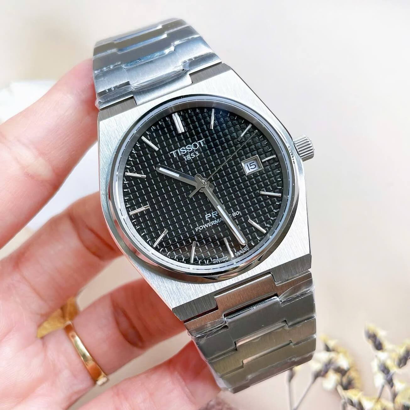 Đồng Hồ Tissot PRX Powermatic 80 Automatic - Dây Kim Loại Màu Bạc Mặt Xanh Đen - Size 40mm