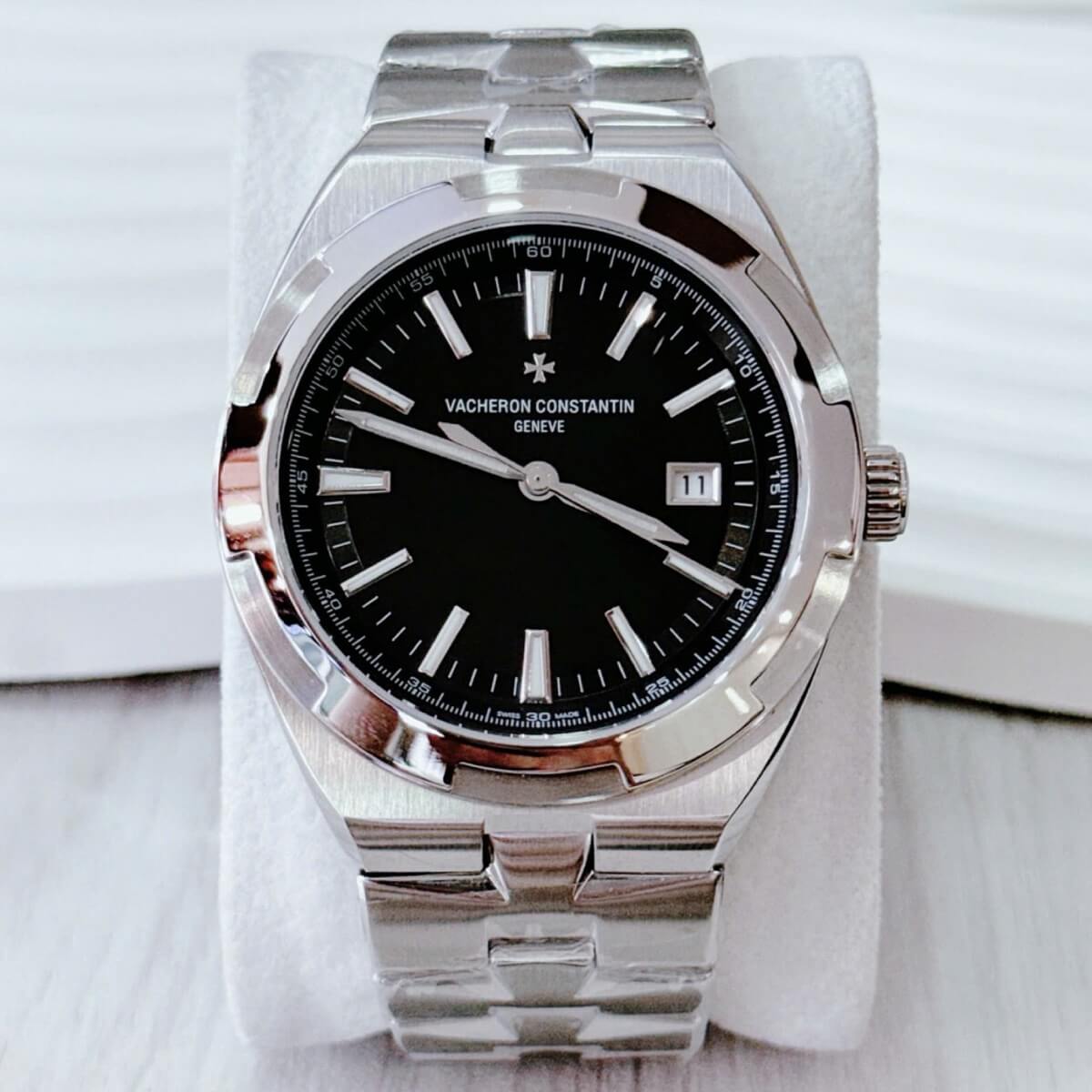 Đồng Hồ Nam Vacheron Constantin Tự Động Mặt Đen Silver Size 42mm