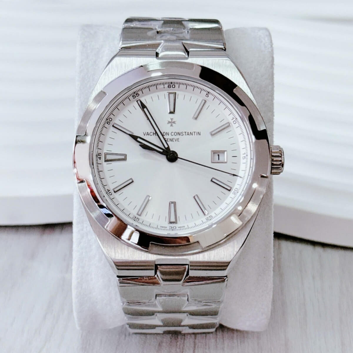 Đồng Hồ Nam Vacheron Constantin Tự Động Mặt Trắng Silver Size 42mm