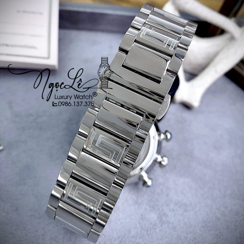 Đồng Hồ Nam Versace Reve Chrono Luminous Dây Kim Loại Bạc Mặt Trắng Size 46mm