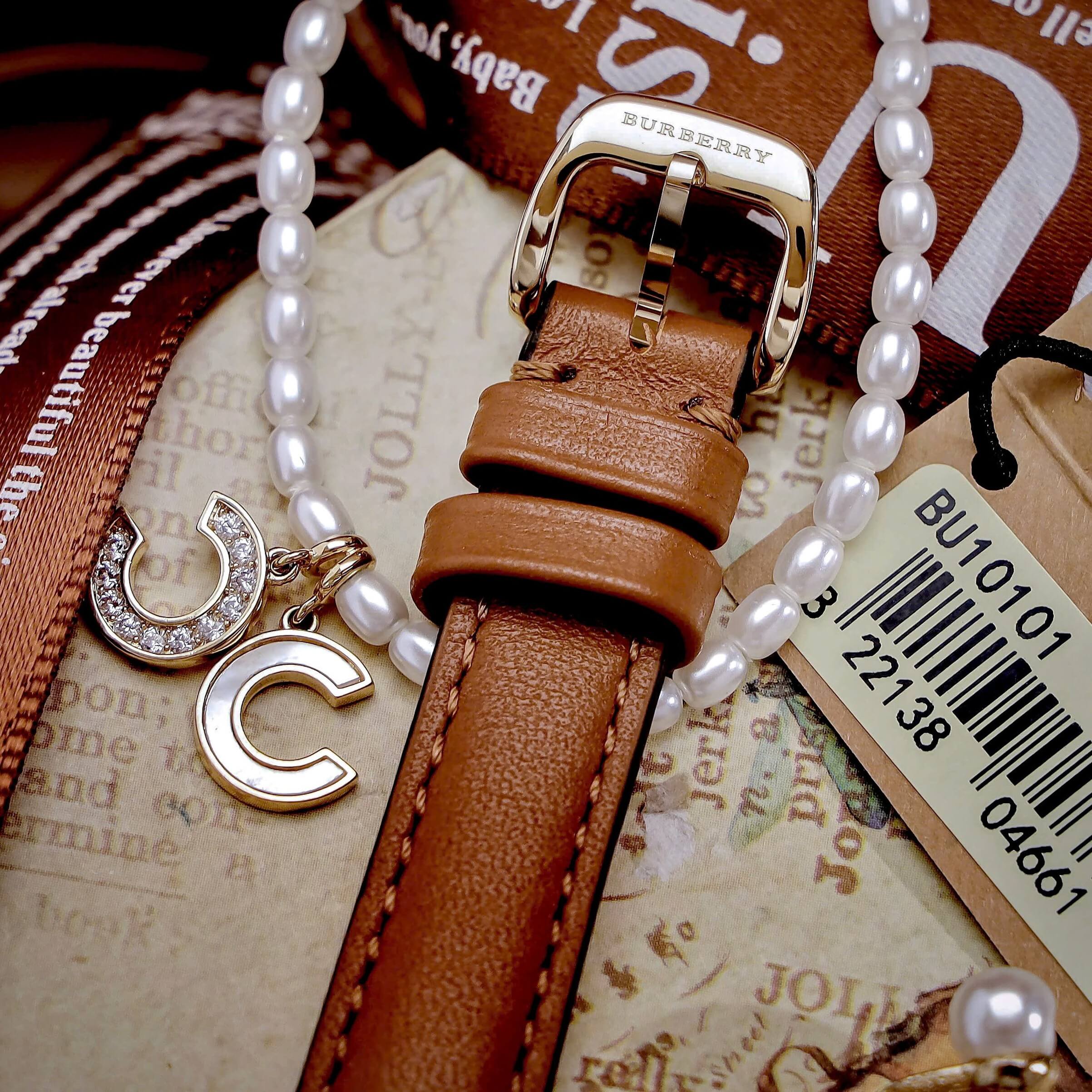 Đồng Hồ Nữ Burberry BU10101 Máy Thụy Sĩ Size 32mm - Dây Da Nâu Vỏ Vàng