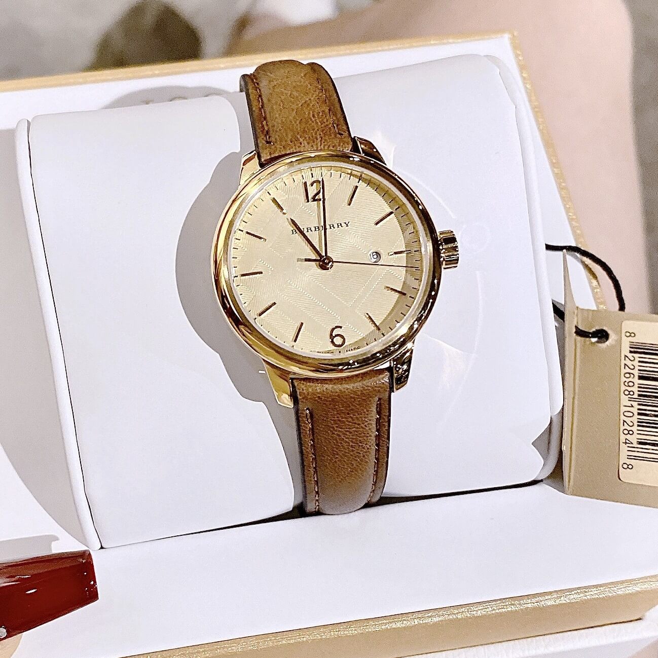 Đồng Hồ Nữ Burberry BU10101 Máy Thụy Sĩ Size 32mm - Dây Da Nâu Vỏ Vàng