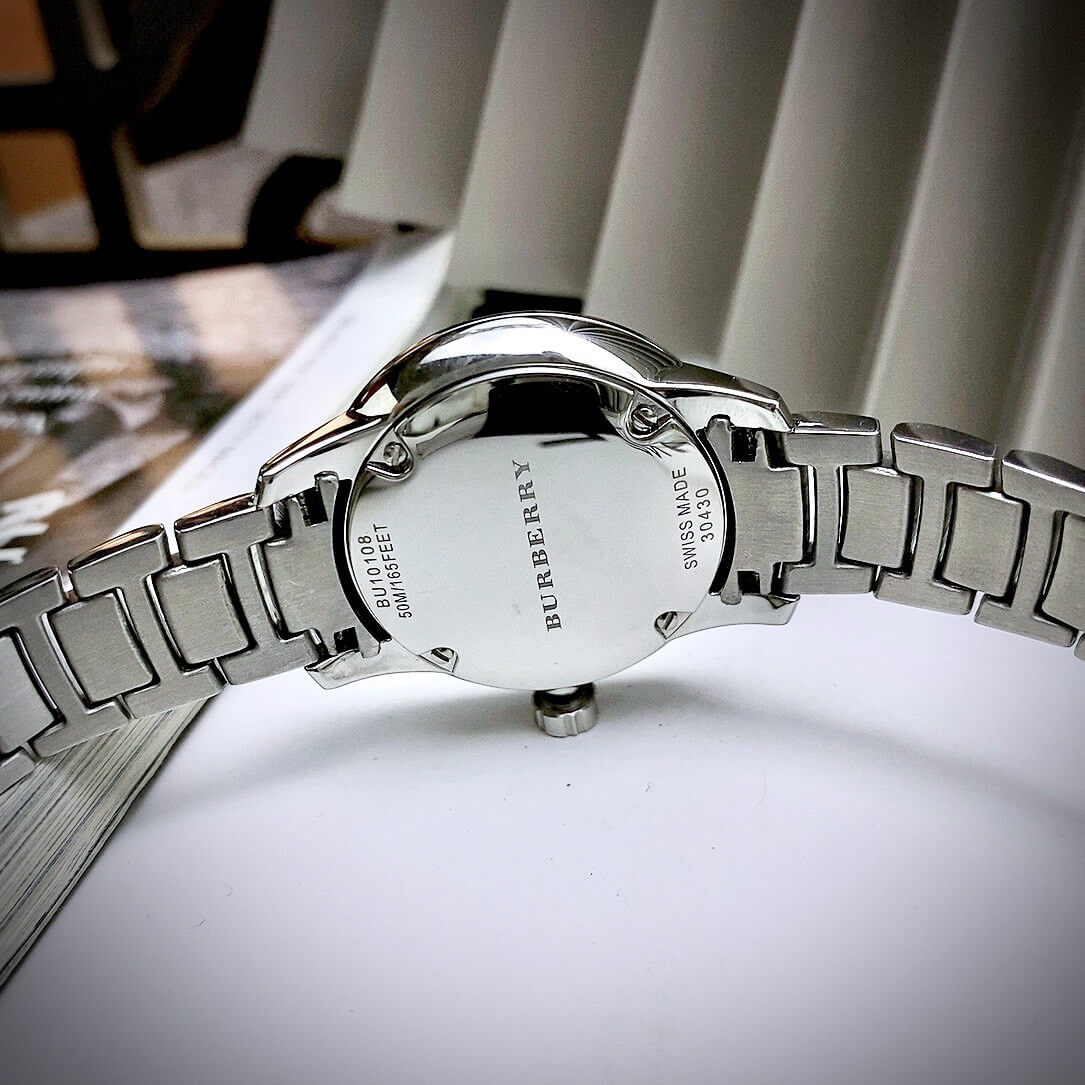 Đồng Hồ Nữ Burberry BU10108 Máy Thụy Sĩ Size 32mm - Dây Silver Mặt Trắng