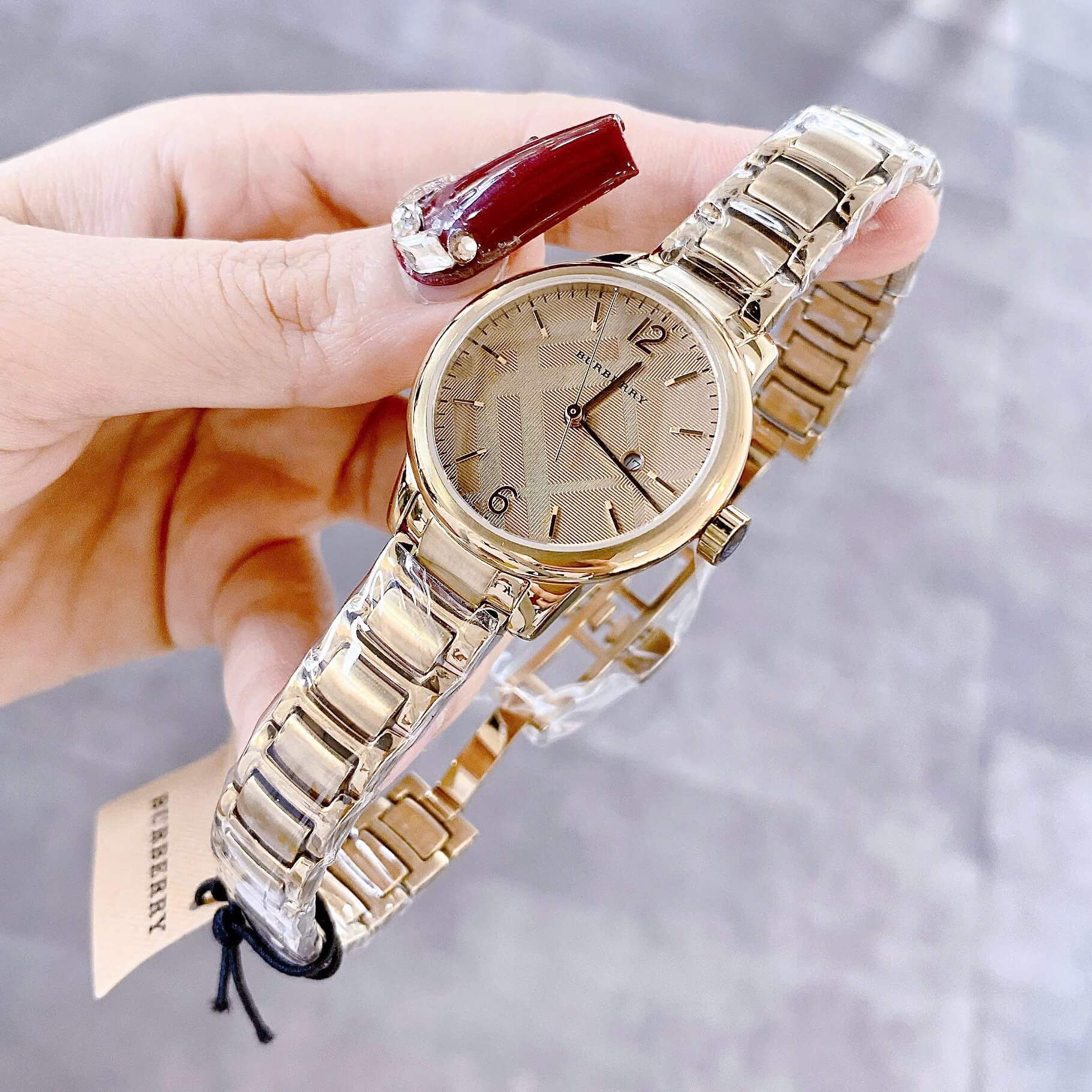 Đồng Hồ Nữ Burberry BU10109 Máy Thụy Sĩ Size 32mm - Dây Vàng Mặt Vàng