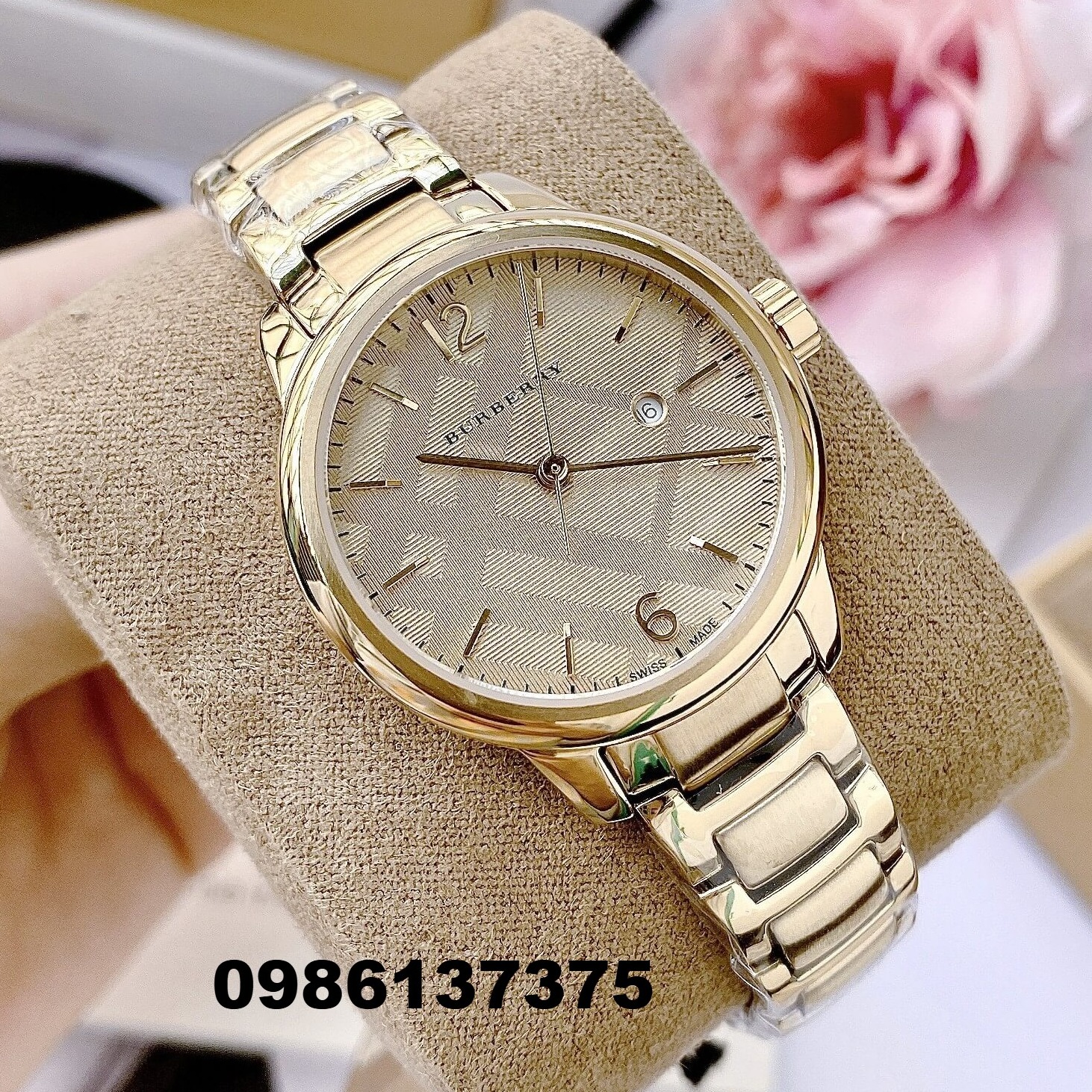 Đồng Hồ Nữ Burberry BU10109 Máy Thụy Sĩ Size 32mm - Dây Vàng Mặt Vàng