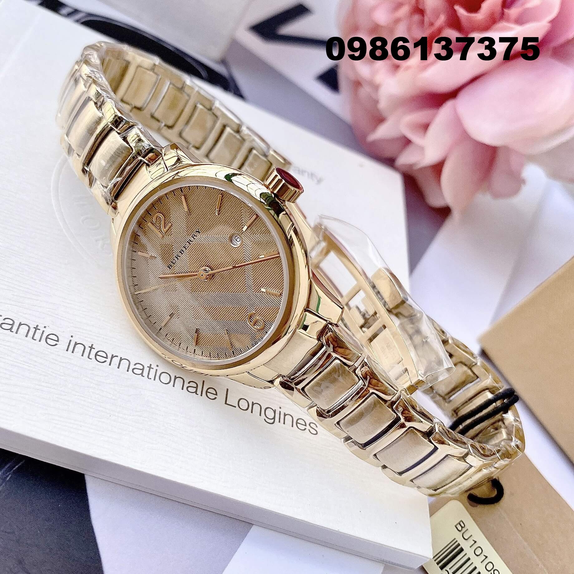 Đồng Hồ Nữ Burberry BU10109 Máy Thụy Sĩ Size 32mm - Dây Vàng Mặt Vàng