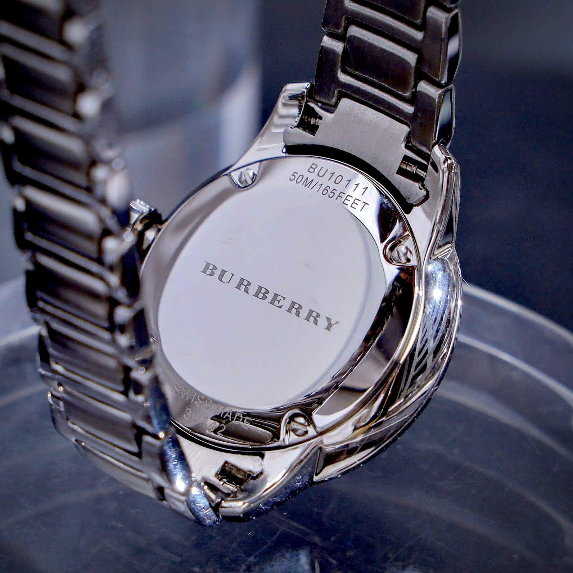 Đồng Hồ Nữ Burberry BU10111 Máy Thụy Sĩ Size 32mm - Dây Silver Mặt Hồng Cam Sữa Nhạt