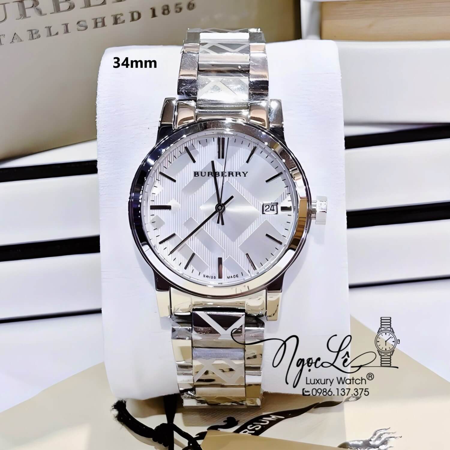 Đồng Hồ Nữ Burberry BU9144 The City Dây Kim Loại Silver Size 34mm