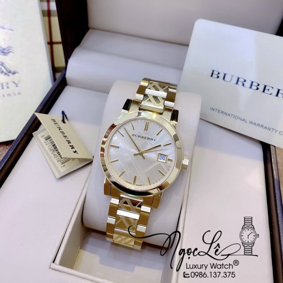 Đồng Hồ Nữ Burberry BU9145 Dây Kim Loại Vàng Gold Máy Thụy Sĩ - Size 34mm (Gold)