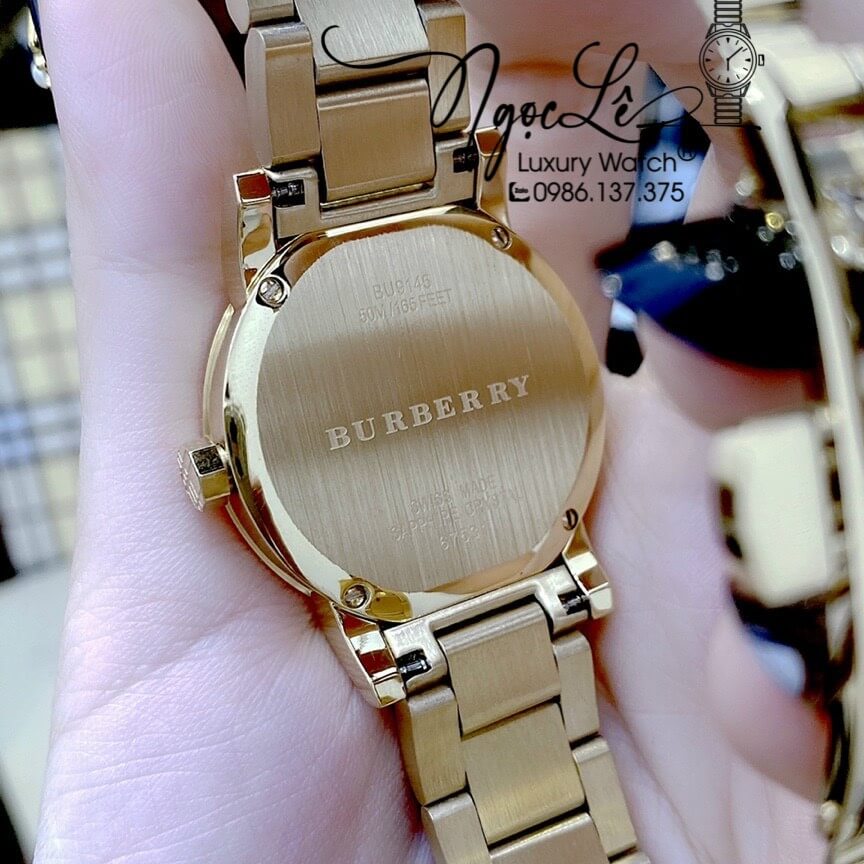 Đồng Hồ Nữ Burberry BU9145 Dây Kim Loại Vàng Gold Máy Thụy Sĩ - Size 34mm (Gold)