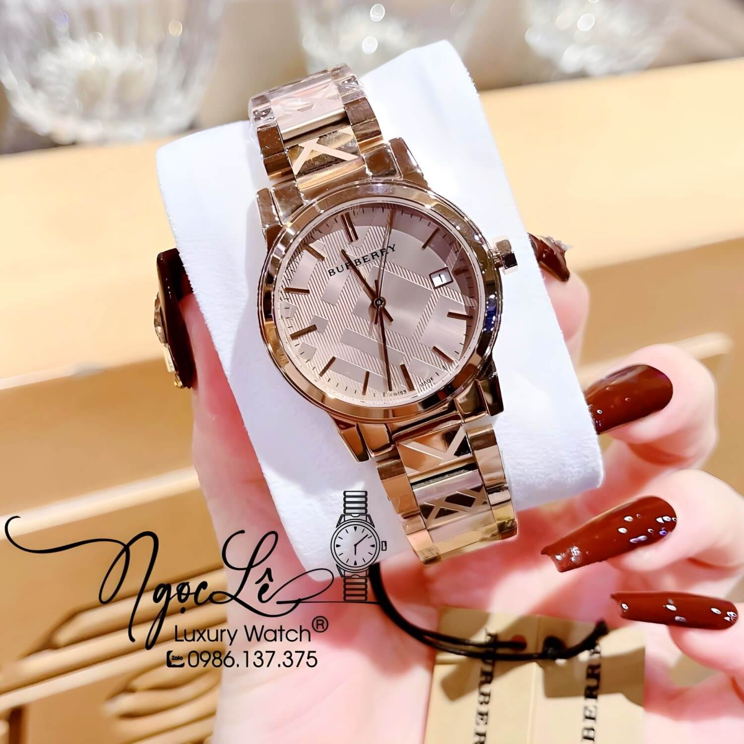 Đồng Hồ Nữ Burberry BU9146 The City Dây Kim Loại Rose Gold Size 34mm