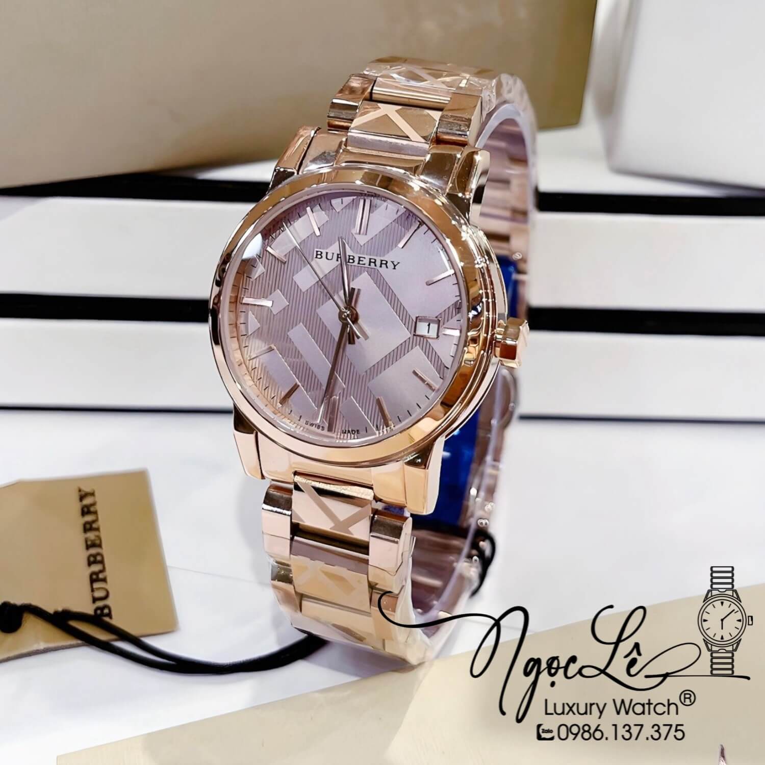 Đồng Hồ Nữ Burberry BU9146 The City Dây Kim Loại Rose Gold Size 34mm