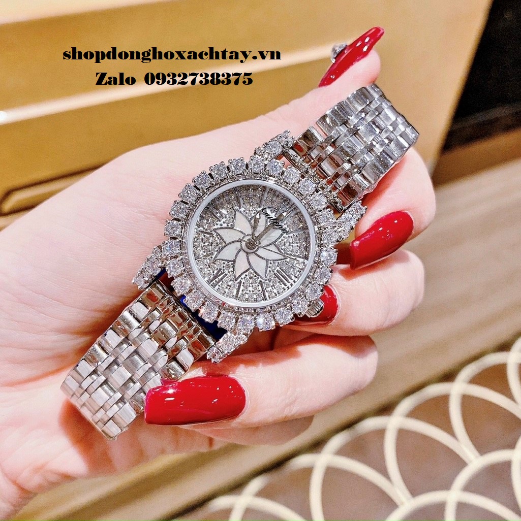Đồng Hồ Nữ Gulena Bạc Đính Đá Chính Hãng 32mm