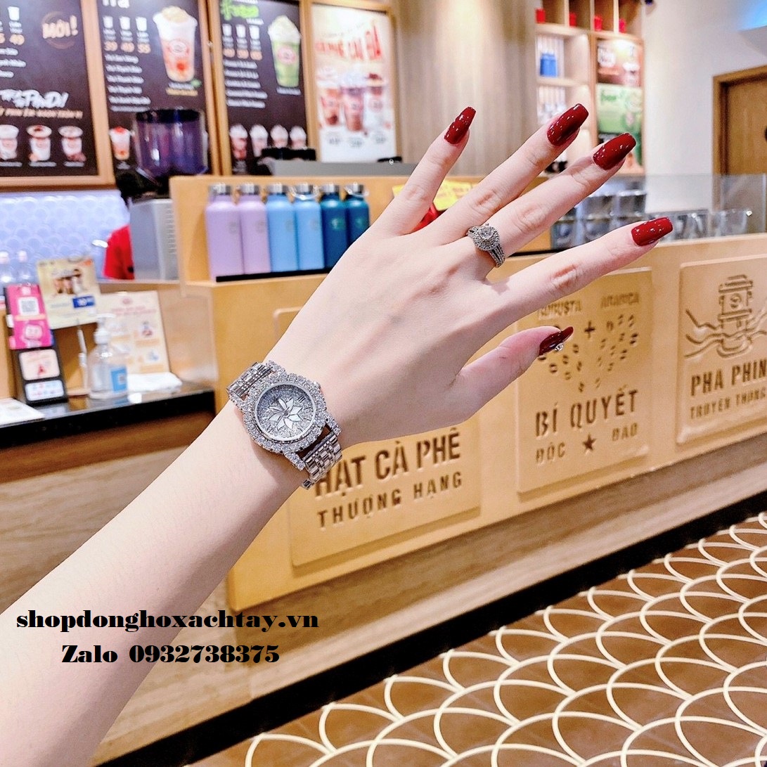 Đồng Hồ Nữ Gulena Bạc Đính Đá Chính Hãng 32mm