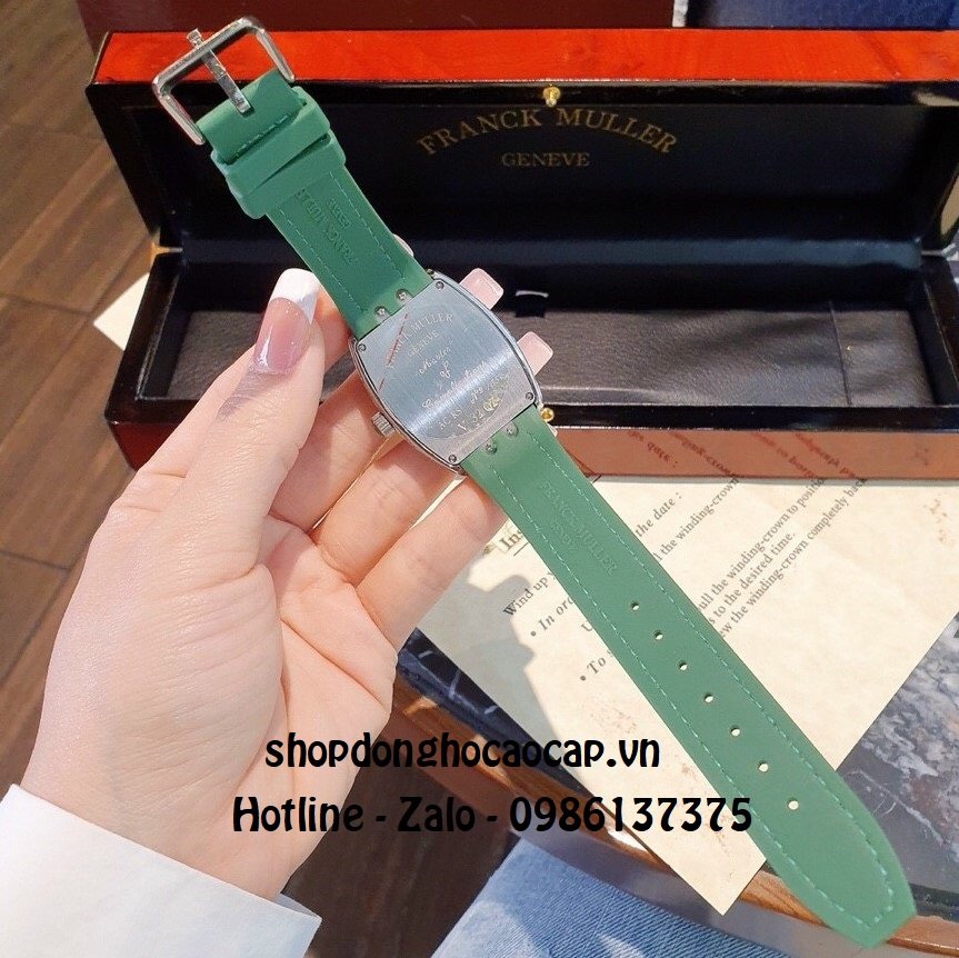 Đồng Hồ Nữ Franck Muller V32 Silicon Green Đính Đá