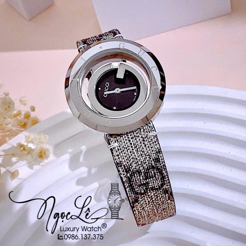 Đồng Hồ Nữ Gucci Dây Da Họa Tiết Logo GC Cao Cấp Size 38mm Quartz