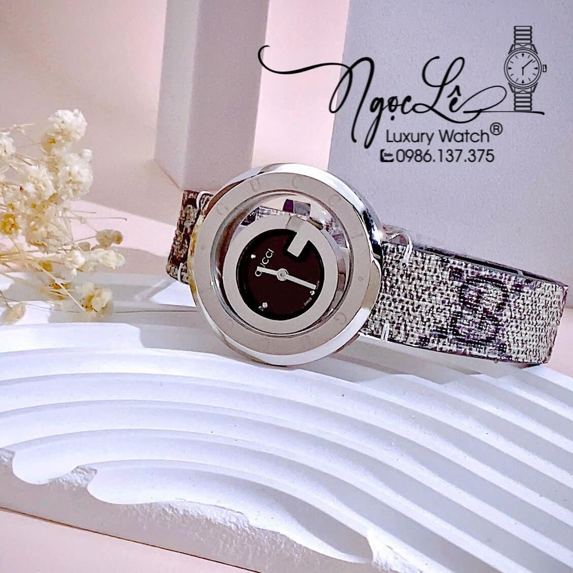 Đồng Hồ Nữ Gucci Dây Da Họa Tiết Logo GC Cao Cấp Size 38mm Quartz
