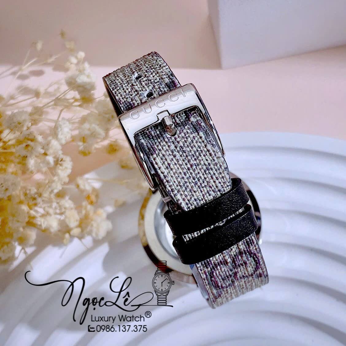 Đồng Hồ Nữ Gucci Dây Da Họa Tiết Logo GC Cao Cấp Size 38mm Quartz