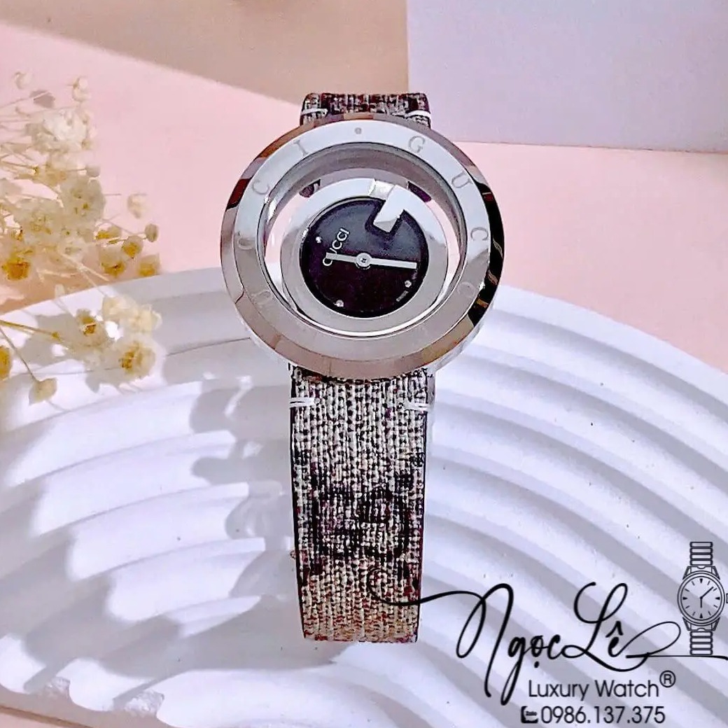 Đồng Hồ Nữ Gucci Dây Da Họa Tiết Logo GC Cao Cấp Size 38mm Quartz