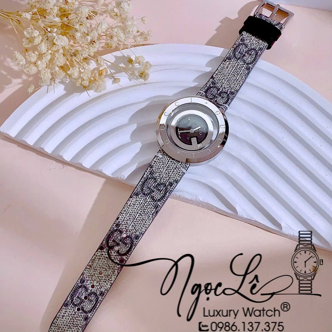 Đồng Hồ Nữ Gucci Dây Da Họa Tiết Logo GC Cao Cấp Size 38mm Quartz