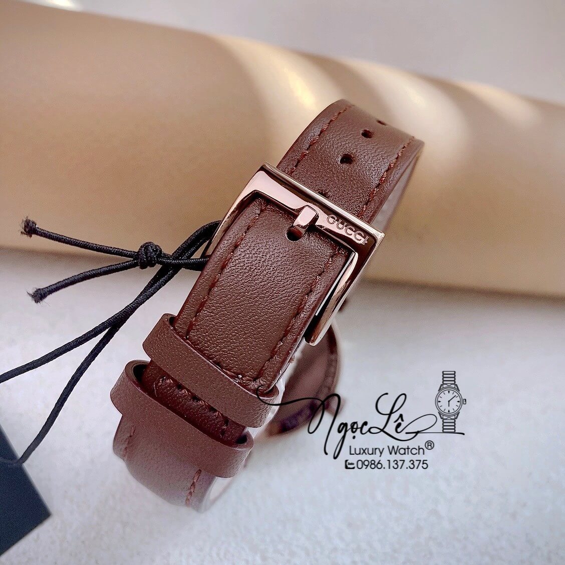 Đồng Hồ Nữ Gucci Dây Da Nâu Mặt Nâu Cao Cấp Size 29mm Máy Quartz