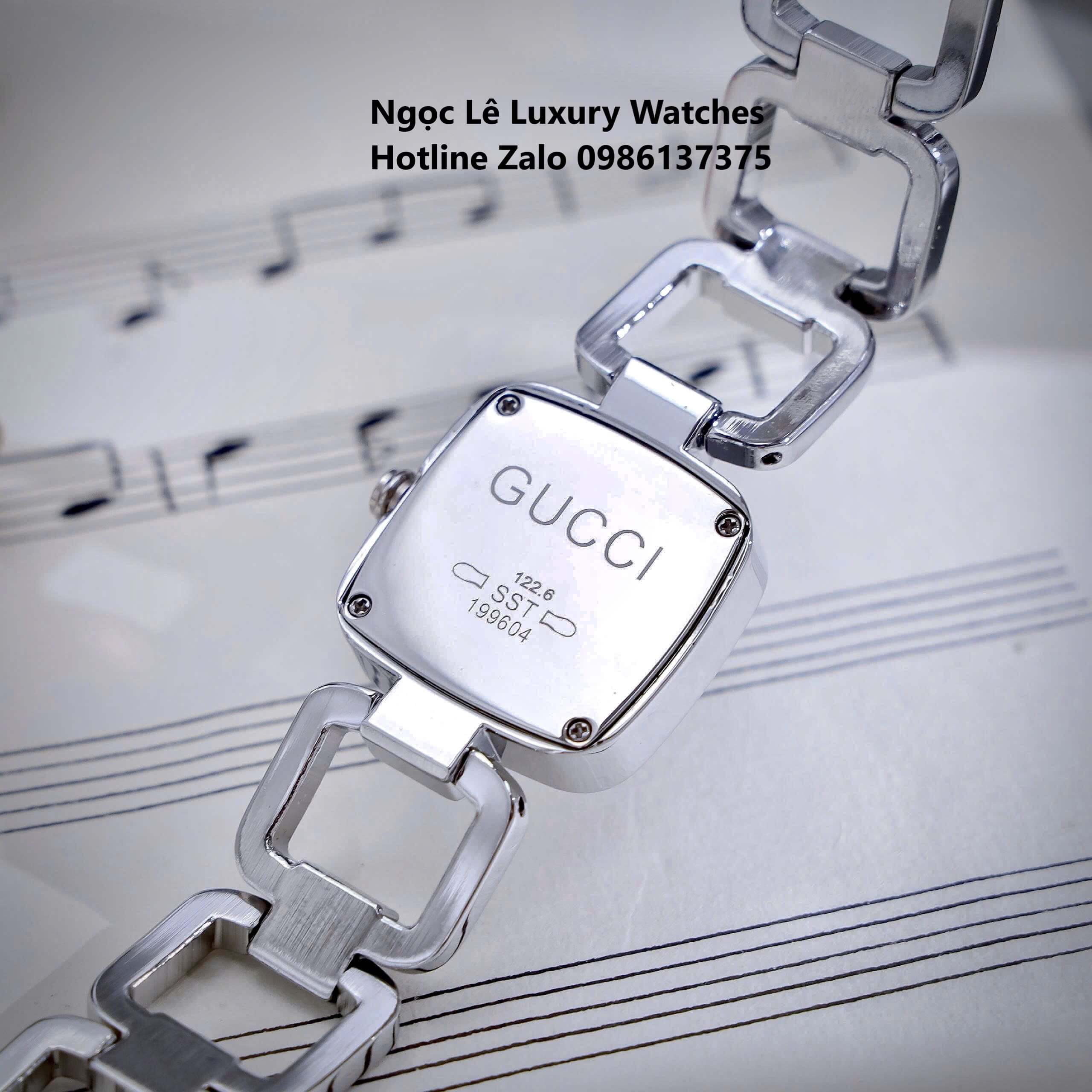 Đồng Hồ Nữ Gucci G-Gucci Dây Lắc Tay Màu Bạc Mặt Xám Size 32mm Fullbox