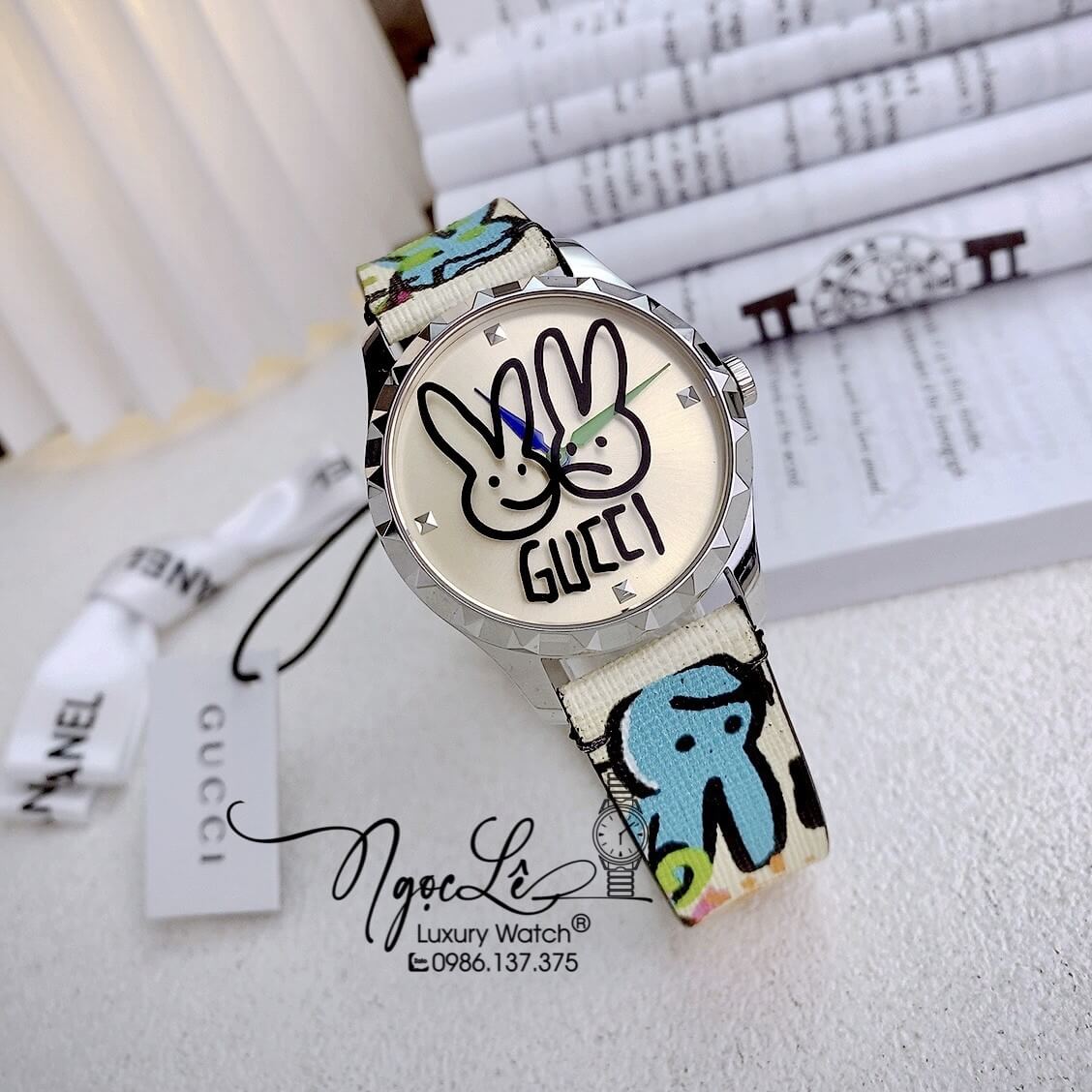 Đồng Hồ Nữ Gucci Họa Tiết Thỏ Dây Da Gucci G-Timeless YA1264203 38mm