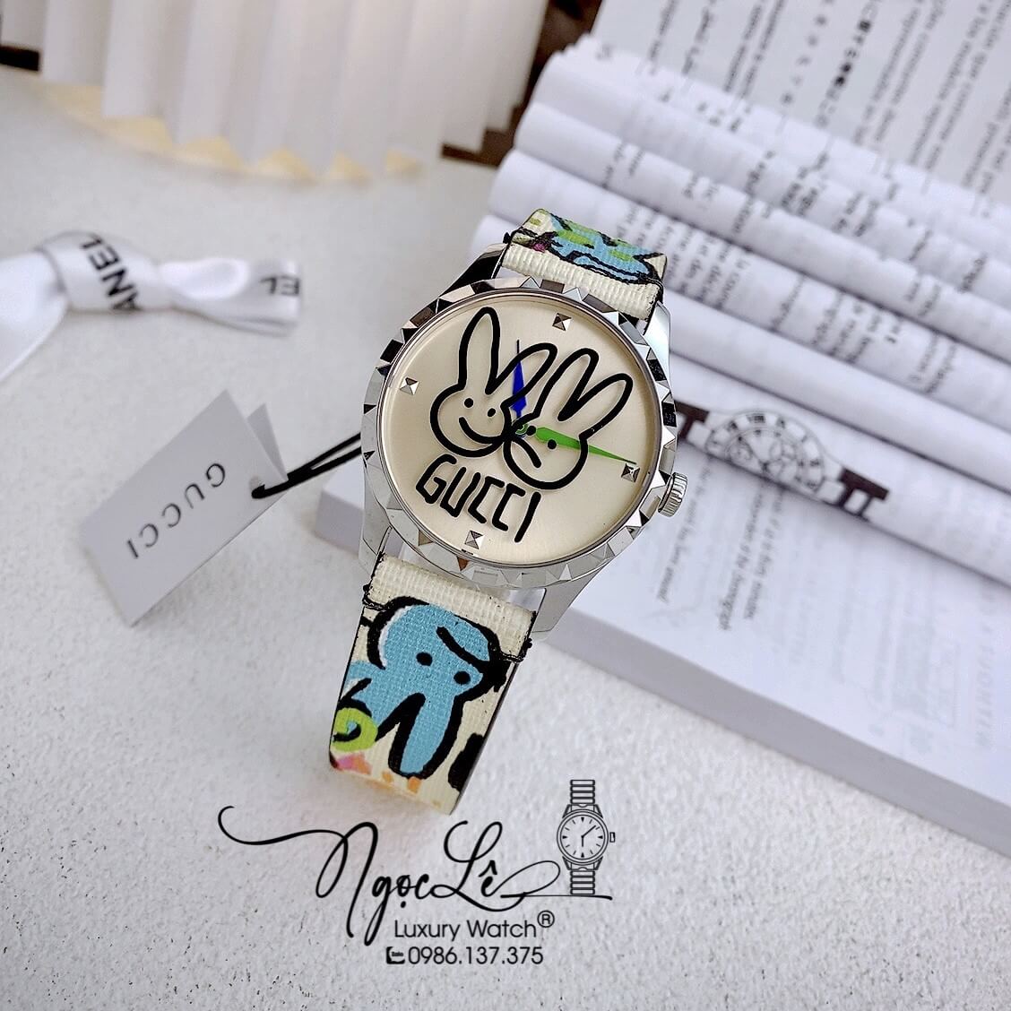 Đồng Hồ Nữ Gucci Họa Tiết Thỏ Dây Da Gucci G-Timeless YA1264203 38mm