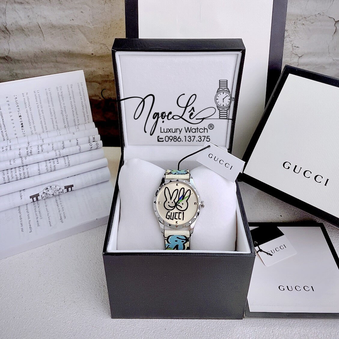 Đồng Hồ Nữ Gucci Họa Tiết Thỏ Dây Da Gucci G-Timeless YA1264203 38mm
