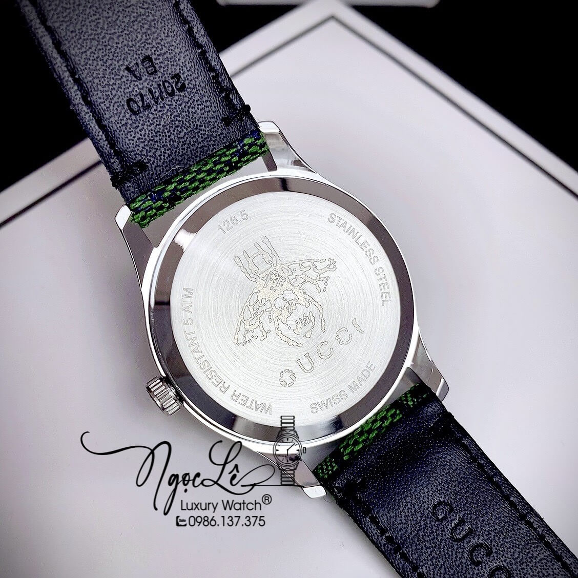 Đồng Hồ Nữ Gucci Multicolor G-Timeless Dây Da Xanh Lá Size 38mm