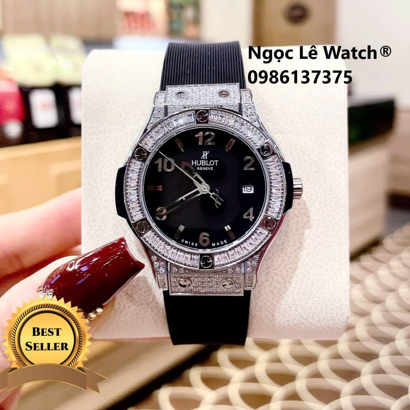 Đồng Hồ Nữ Hublot Classic Fusion Màu Đen Đính Đá Silver Size 34mm - Máy Quartz