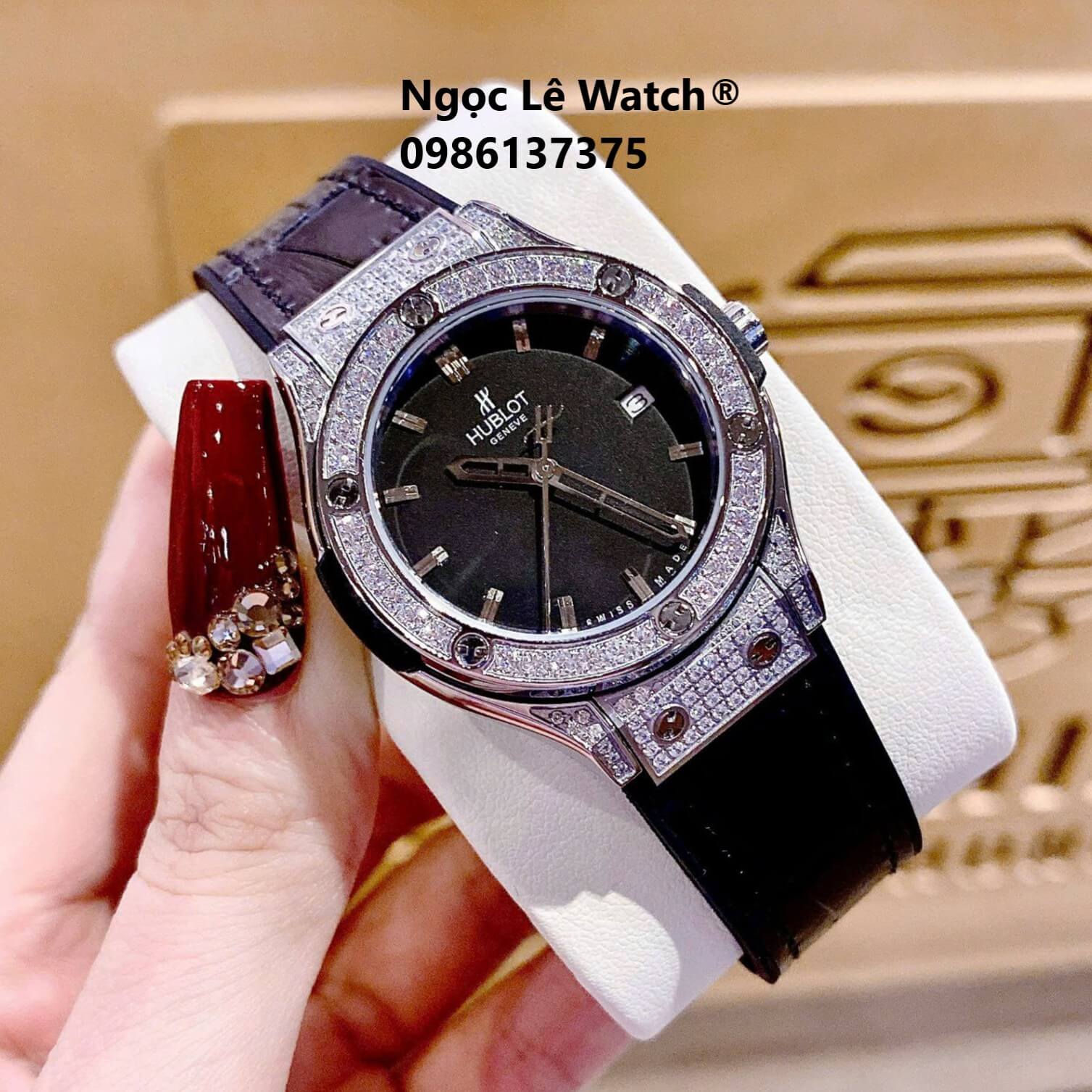 Đồng Hồ Nữ Hublot Classic Fusion Màu Đen Đính Đá Silver Size 34mm - Máy Quartz
