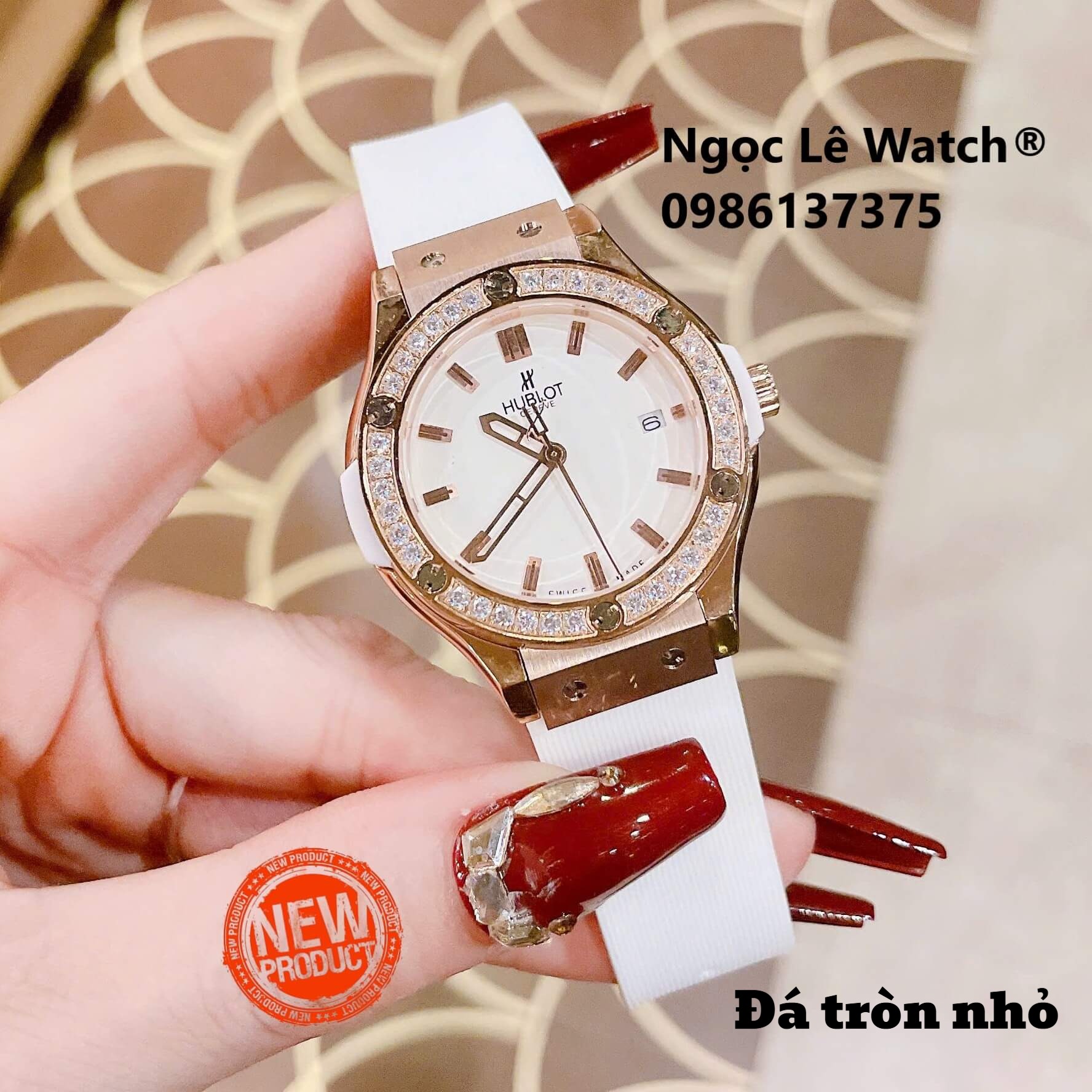 Đồng Hồ Nữ Hublot Classic Fusion Màu Trắng Đính Đá Rose Size 34mm - Máy Quartz