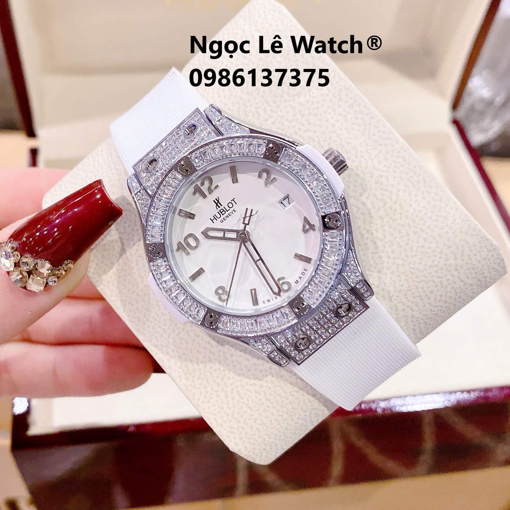 Đồng Hồ Nữ Hublot Classic Fusion Màu Trắng Đính Đá Silver Size 34mm - Máy Quartz
