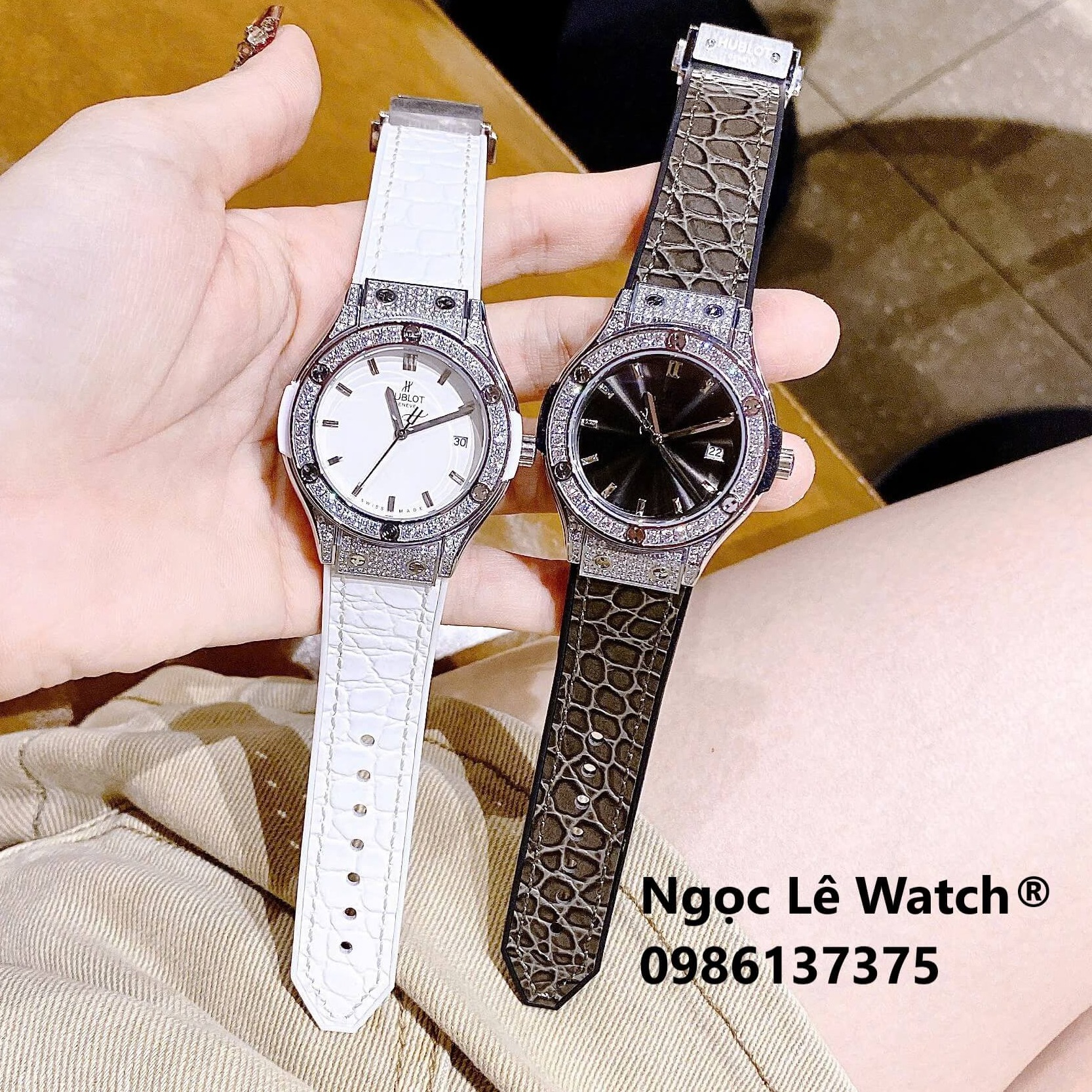 Đồng Hồ Nữ Hublot Classic Fusion Màu Trắng Đính Đá Silver Size 34mm - Máy Quartz