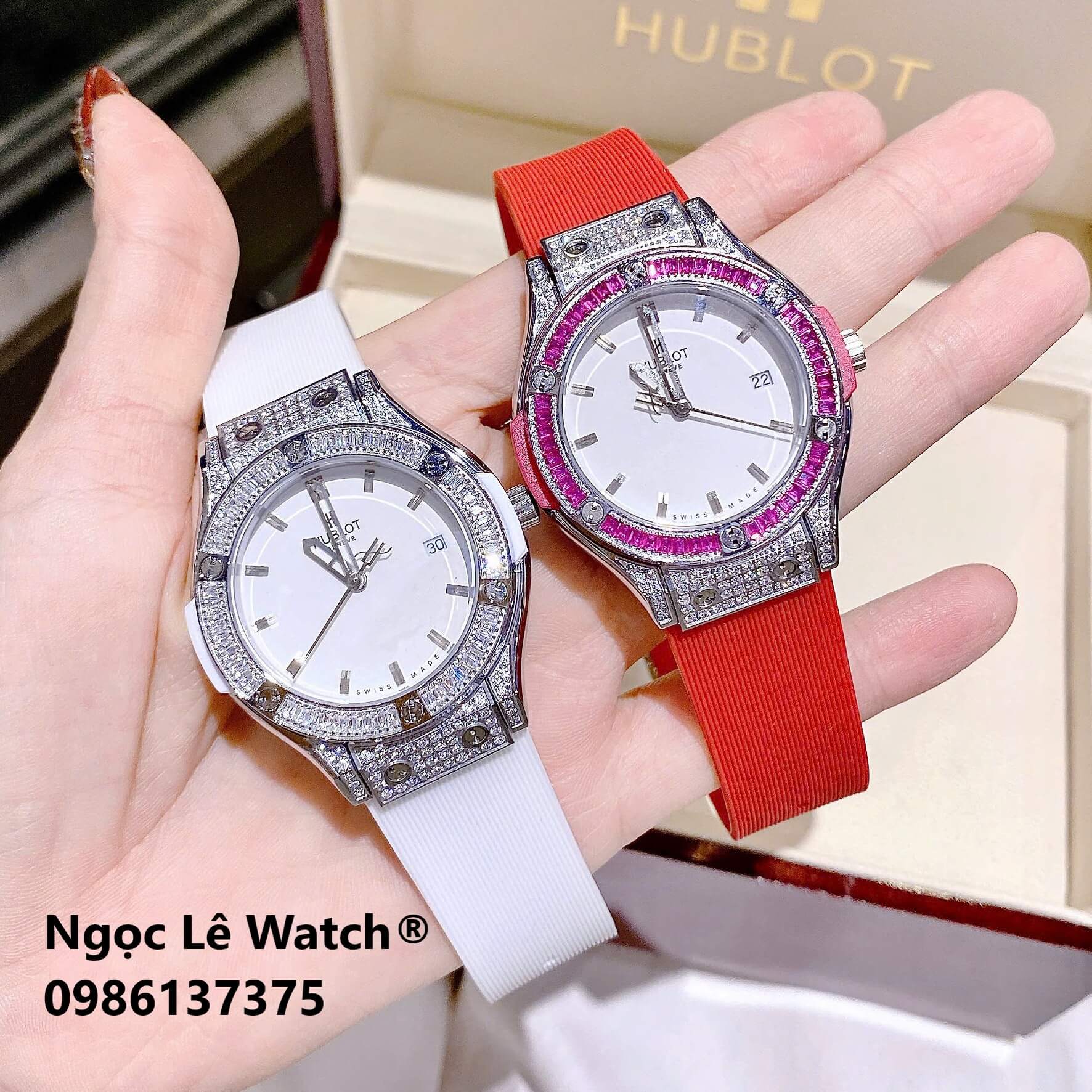 Đồng Hồ Nữ Hublot Classic Fusion Màu Trắng Đính Đá Silver Size 34mm - Máy Quartz