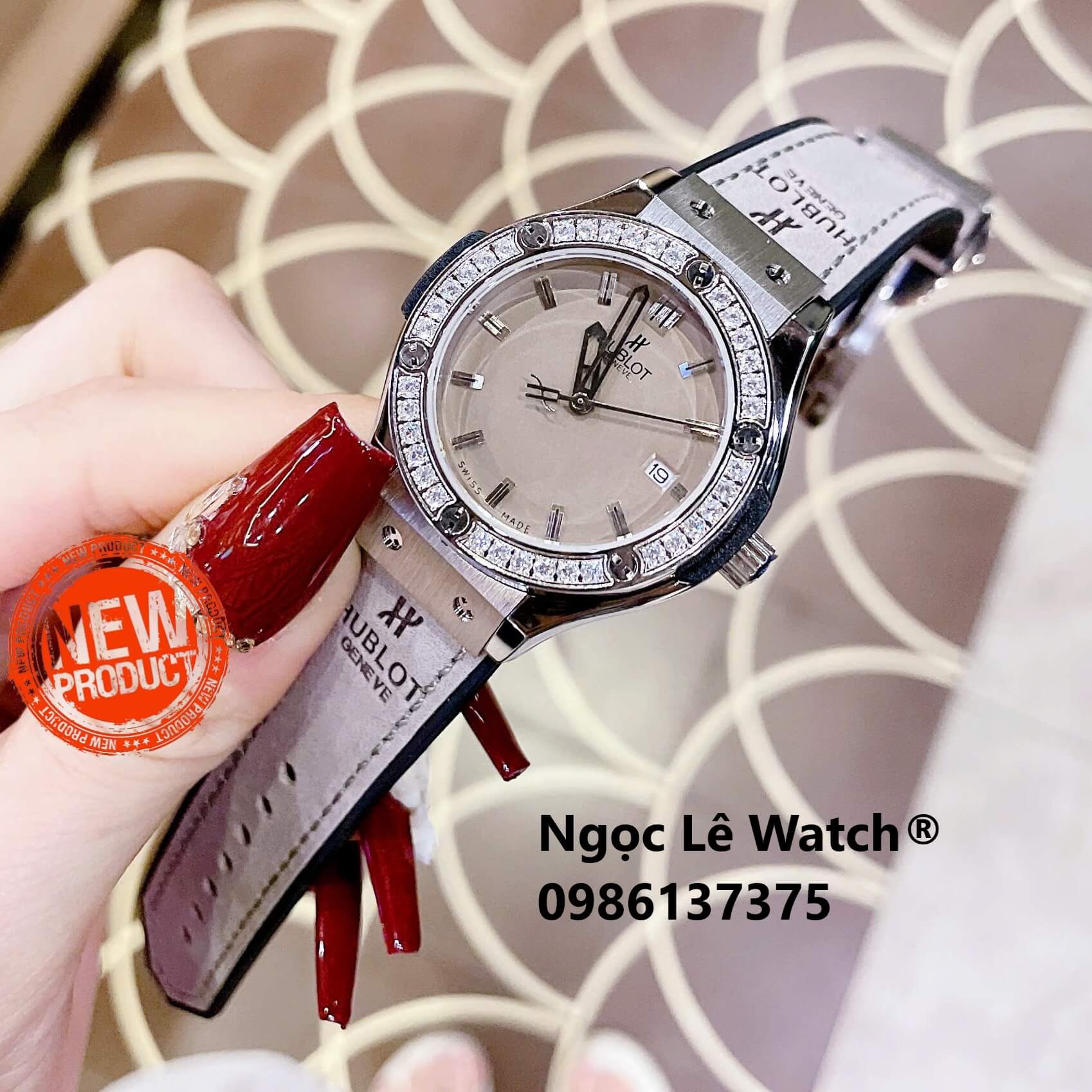 Đồng Hồ Nữ Hublot Classic Fusion Màu Xám Tro Đính Đá Vỏ Silver Size 34mm - Máy Quartz