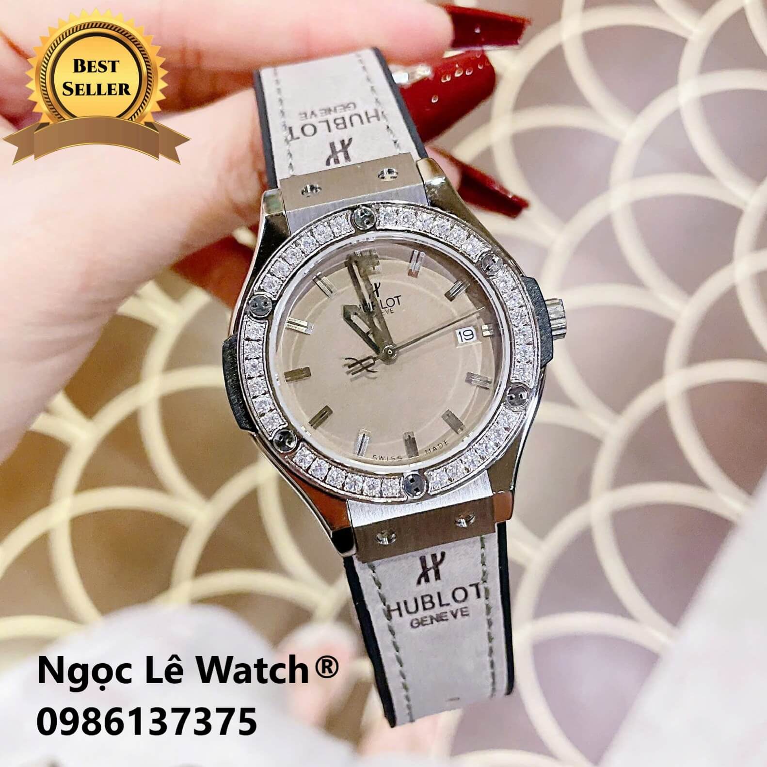 Đồng Hồ Nữ Hublot Classic Fusion Màu Xám Tro Đính Đá Vỏ Silver Size 34mm - Máy Quartz